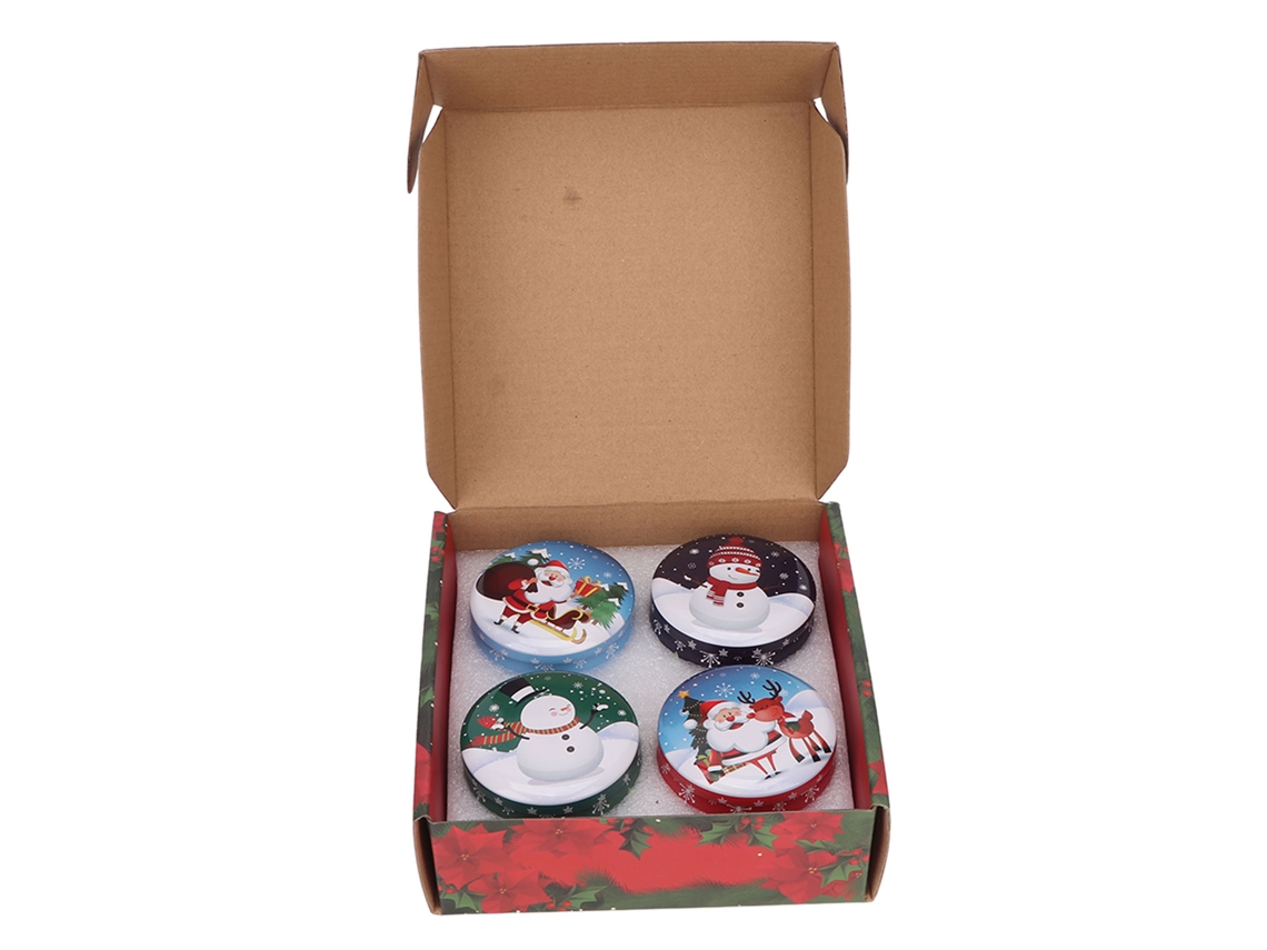 Conjunto De 4 Velas Aromáticas De Natal Para Decoração De Casa E Presentes