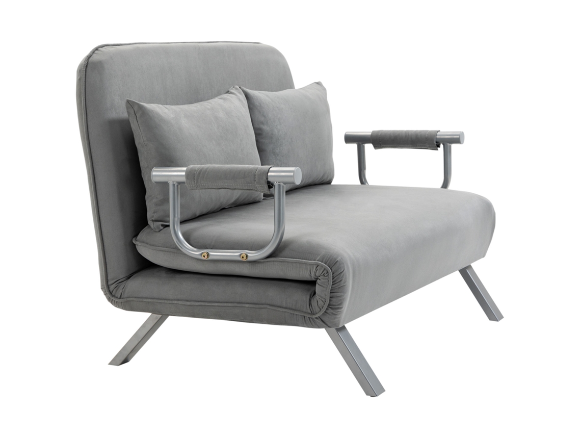 Sofá-cama (casal), Cama Extra Para Hóspedes, Inclui 2 Almofadas, Cinza