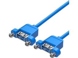 Cabo De Extensão Usb 3.0 Fêmea Para Com Suporte Montagem Em Painel