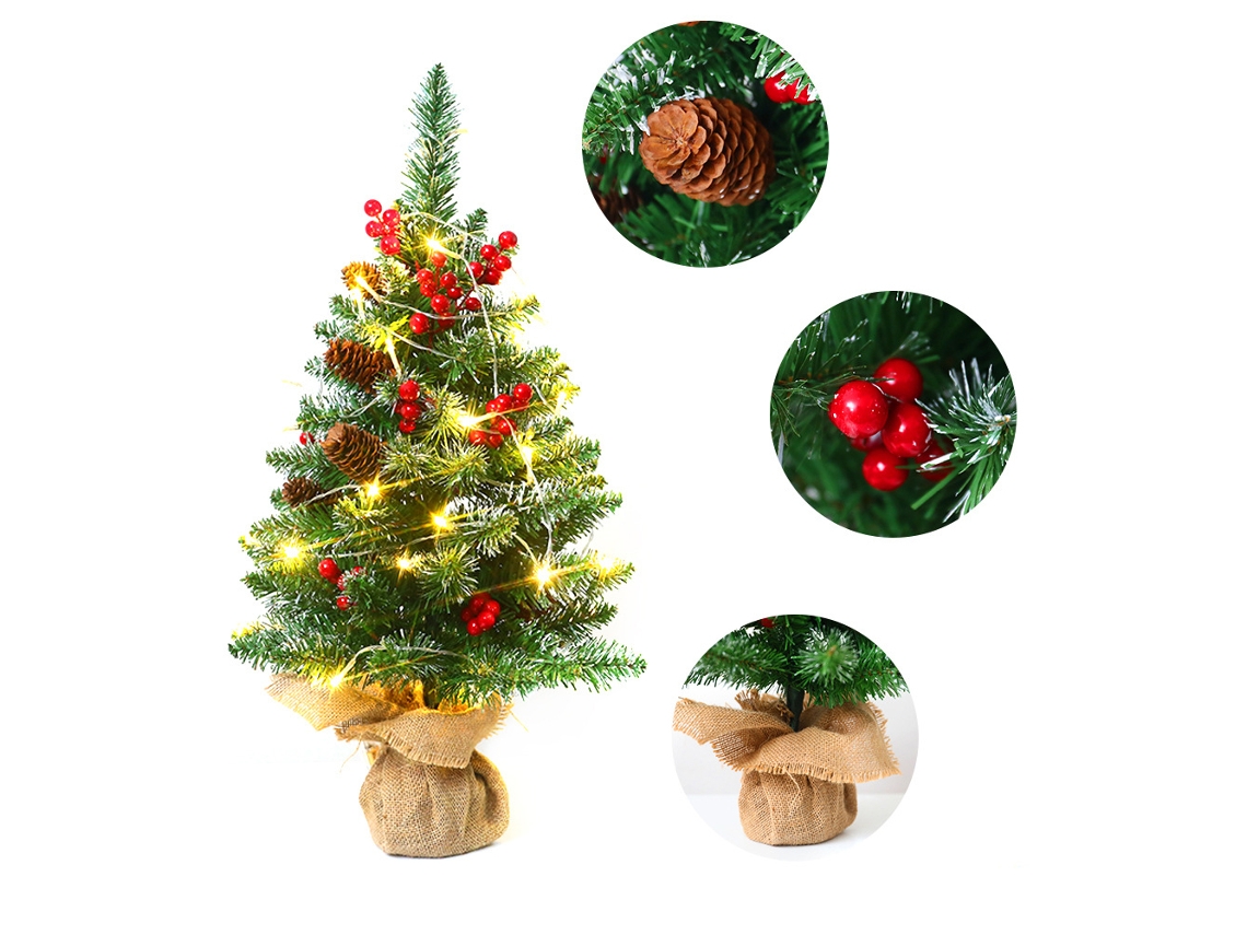 Mini Árvore de Natal com Luzes e Bateria para Mesa | S/MARCA