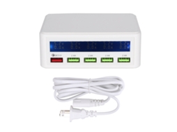 Carregador Usb 5 Portas Com Tela Lcd Inteligente E Qc3.0