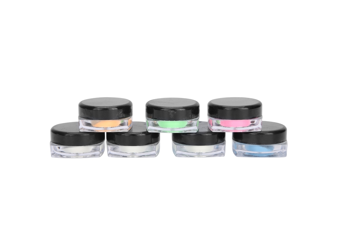 7 Peças De Pó Luminoso Para Arte De Unhas Pó Fluorescente Diy Glitter Decoração De Unhas