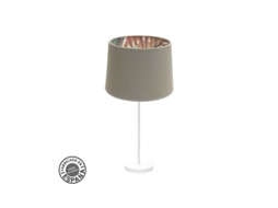 Candeeiro De Mesa Gr. Tunez 1xe27 Branco/estampado Taupe Fabrilamp