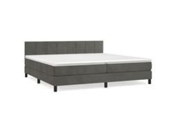 Cama com Molas e Colchão Veludo Cinzento Escuro MAISON EXCLUSIVE (200x200 cm)