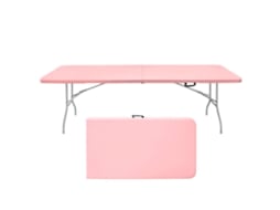 Mesa Dobrável Rosa 243,9cm, 135kg, Camping.-gx