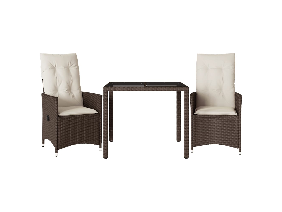 Bistro Set, Bistro Sets Vidaxl Marrom Rattan / Vime (90 X 90 X 75 Cm)