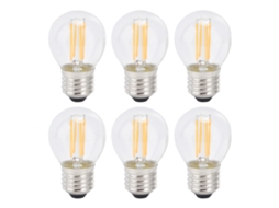 Conjunto de 6 Lâmpadas Led G45 E27 com Filamento de Vidro Transparente CHABERLU