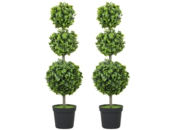 Vaso com Planta Artificial,folhas de Plástico,terra Flocada,verde BTFORUS