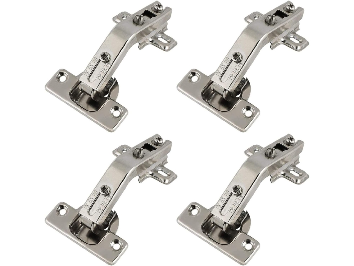 Dobradiças De Fechamento Suave Para Portas Armário, 4 Peças, 135°, Dobradiças Hidráulicas Ajustáveis Ocultas, Adequadas