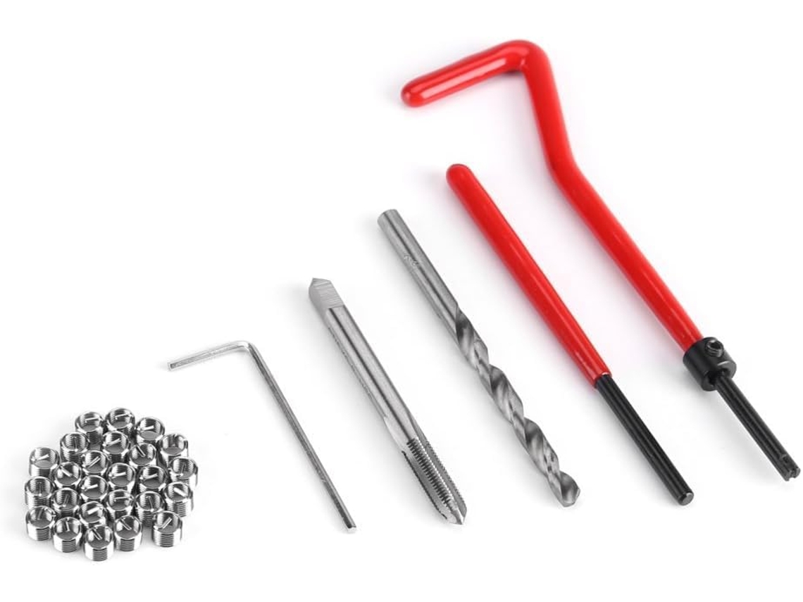 Kit De Reparo De Roscas Com 30 Peças, Insertos Métricos, Aço Inoxidável, Kit De Ferramentas Manuais Para Uso