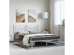 Vidaxl Estrutura De Cama Com Cabeceira 183x213 Cm Metal Branco