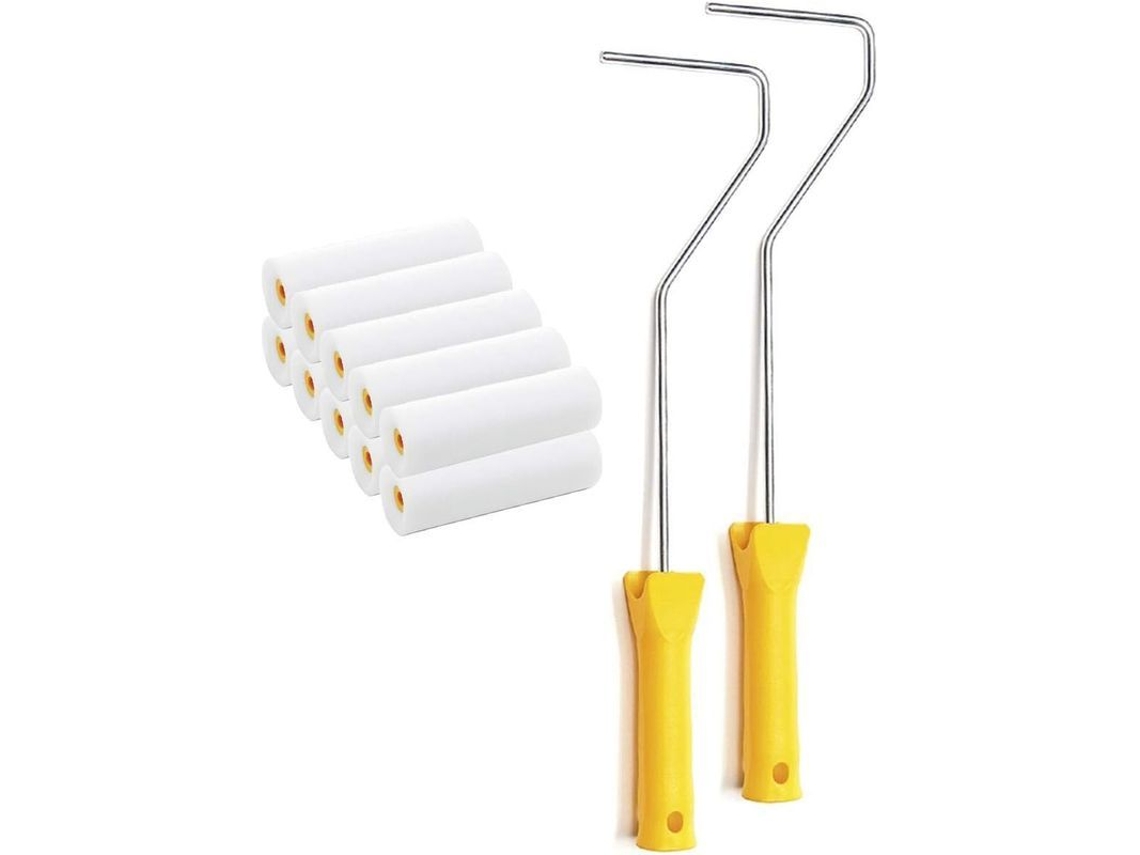Kit de 10 Rolos de Pintura 10cm + 2 Suportes S/MARCA