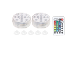 2026 2 Peças de Lâmpada Submersível para Piscina Ip68 16 Cores Rgb com Iman Luz Subaquática para Aquário Fonte Estanque