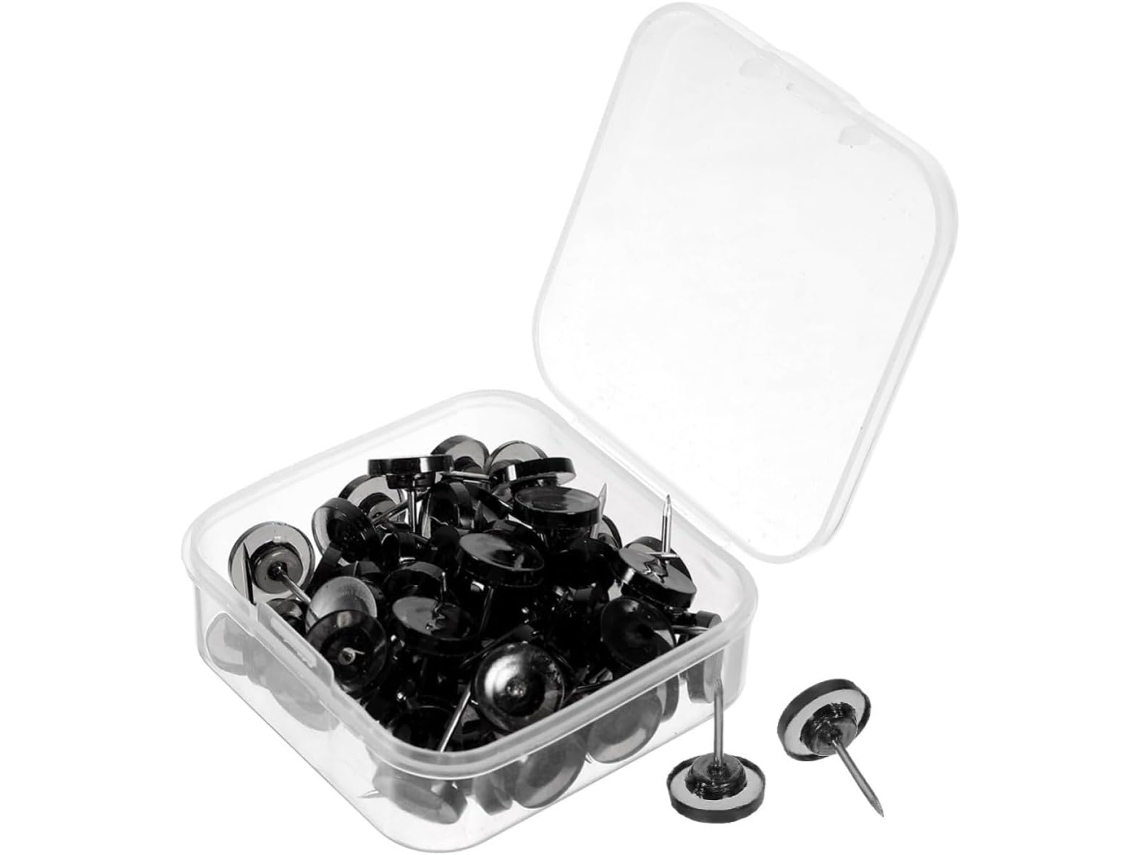 Alasum Wall Tachinhas em plástico marrom, caixa com 100 unidades, leve e fácil de guardar, ideal para mesa.