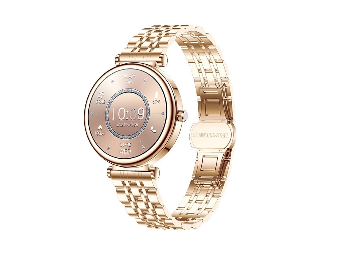 Smartwatch Para Mulheres Relógio Fitness De 1 27” Com Chamadas Bluetooth Monitoramento De Frequência Cardíaca Sono Spo2 E Estresse Mais Yunzii