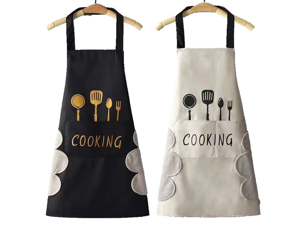 Delantal de Cozinha Unissex para Homem e Mulher com Bolso, Impermeável e Antigordura, 2 Pacotes