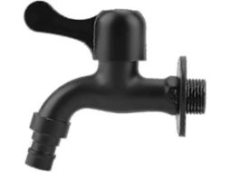 Torneira De Parede Preta Em Aço Inoxidável 304 Para Jardim E Banheiro Aquaforge (calibre 1/2)