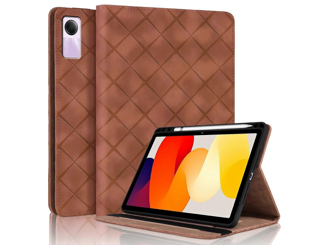 Capa de couro inteligente com relevo de diamante Webake para tablet