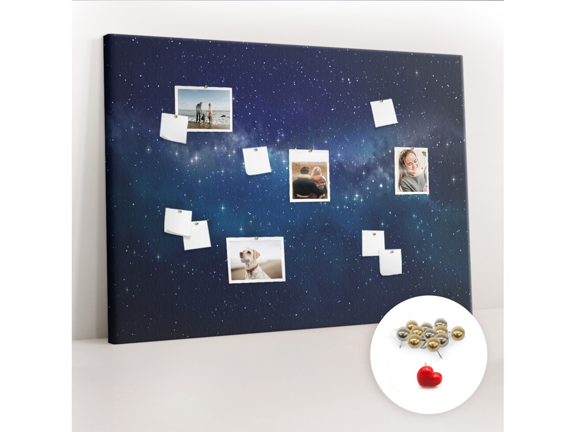 Quadro De Cortiça Com Impressão Céu Escuro E Estrelas Para A Sala De Estar Espelharte (140x100 Cm)