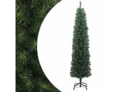 Vidaxl Árvore De Natal Artificial Fina Com Suporte 240 Cm Pvc Verde