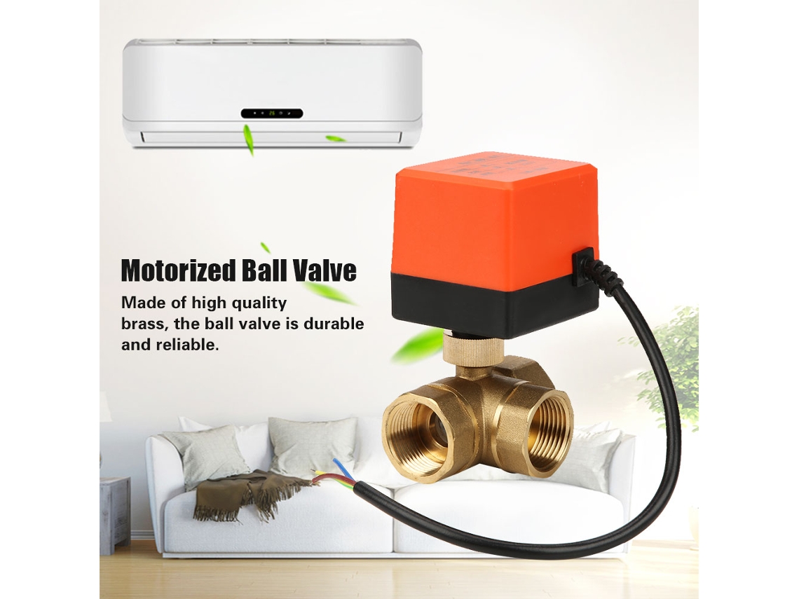 Laxiscreed Válvula De Comando Três Vias Em Latão Dn25 G1 Para Ar Condicionado, 220v Ac