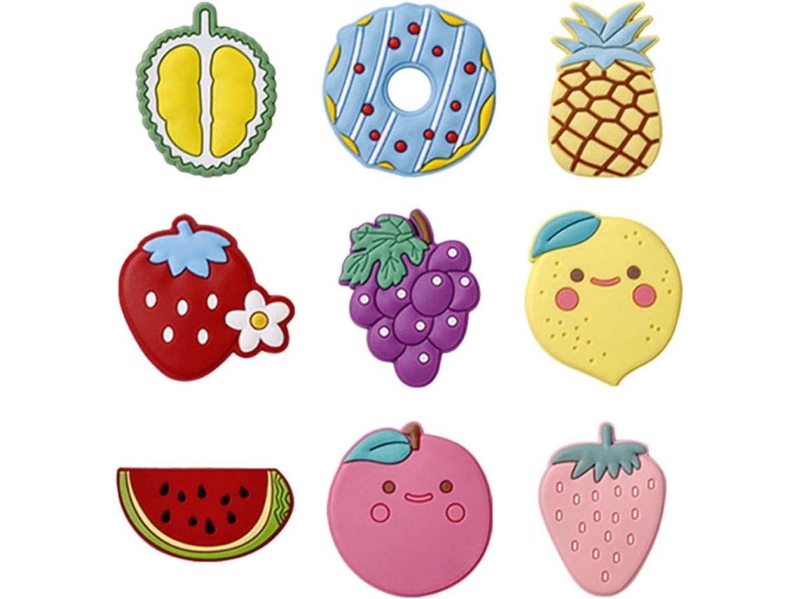 Ímãs De Frutas Para Geladeira, 9 Peças, Borracha De Pvc