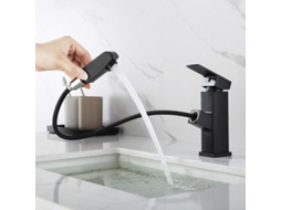 Misturador Com Ducha Extensível, Torneira Preta Para Banheiro, Altura Da 18 Mm Aquaforge