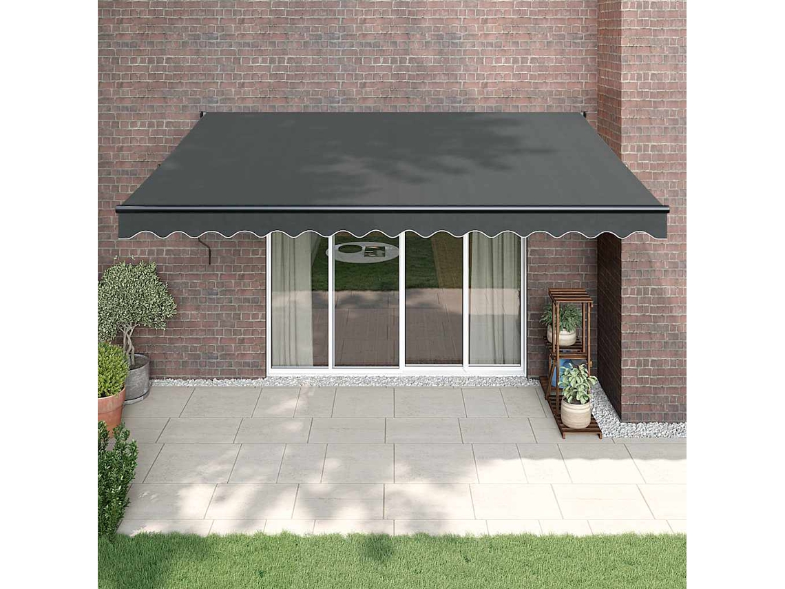 Vidaxl Toldo Retrátil 4x3 M Tecido E Alumínio Antracite