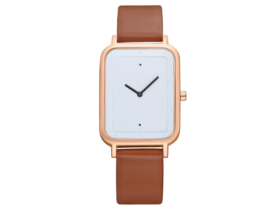 Reloj De Negocio Moda Tomi Analógico Correa Pu Cuarzo Para Hombre Oro Marrón