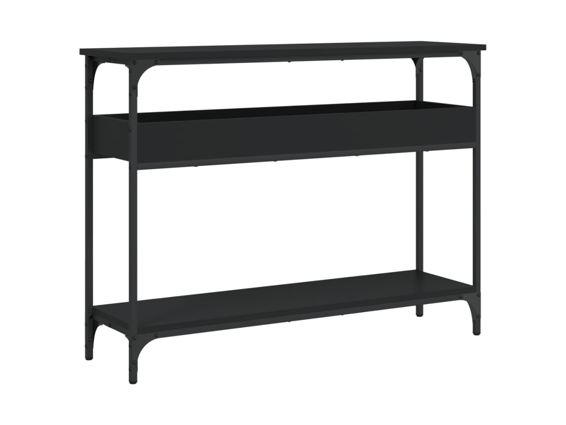 Mesa Console com Prateleira Derivados Madeira Preto MAISON EXCLUSIVE (100x29x75 cm)