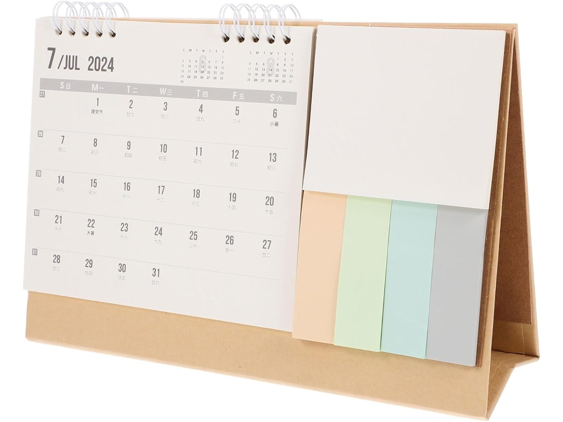 Calendário De Mesa Em Papel Com Design Compacto Para Planejamento,