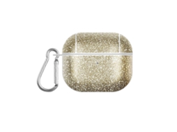 Camada para fone de ouvido Tws em policarbonato com textura Pele e Glitter. GIECY