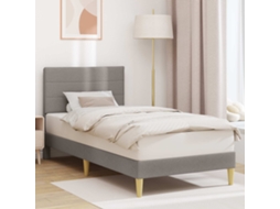 Vidaxl Estrutura Da Cama Cinzento-acastanhado 90 X 200 Cm Tecido