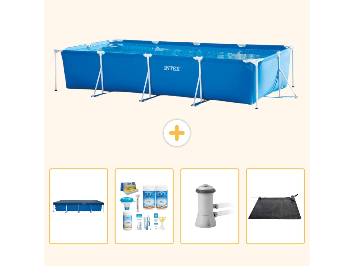Intex Piscina Com Estrutura Retangular - 450x220x84 Cm - 5-peças Scb4