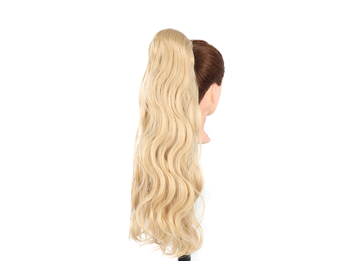 Peruca Rabo De Cavalo Com Velcro Loiro Platinado Ondulado Model 5