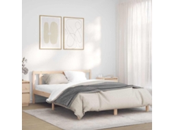Vidaxl Estrutura Da Cama Natural 152 X 203 Cm Madeira De Pinho Sólido