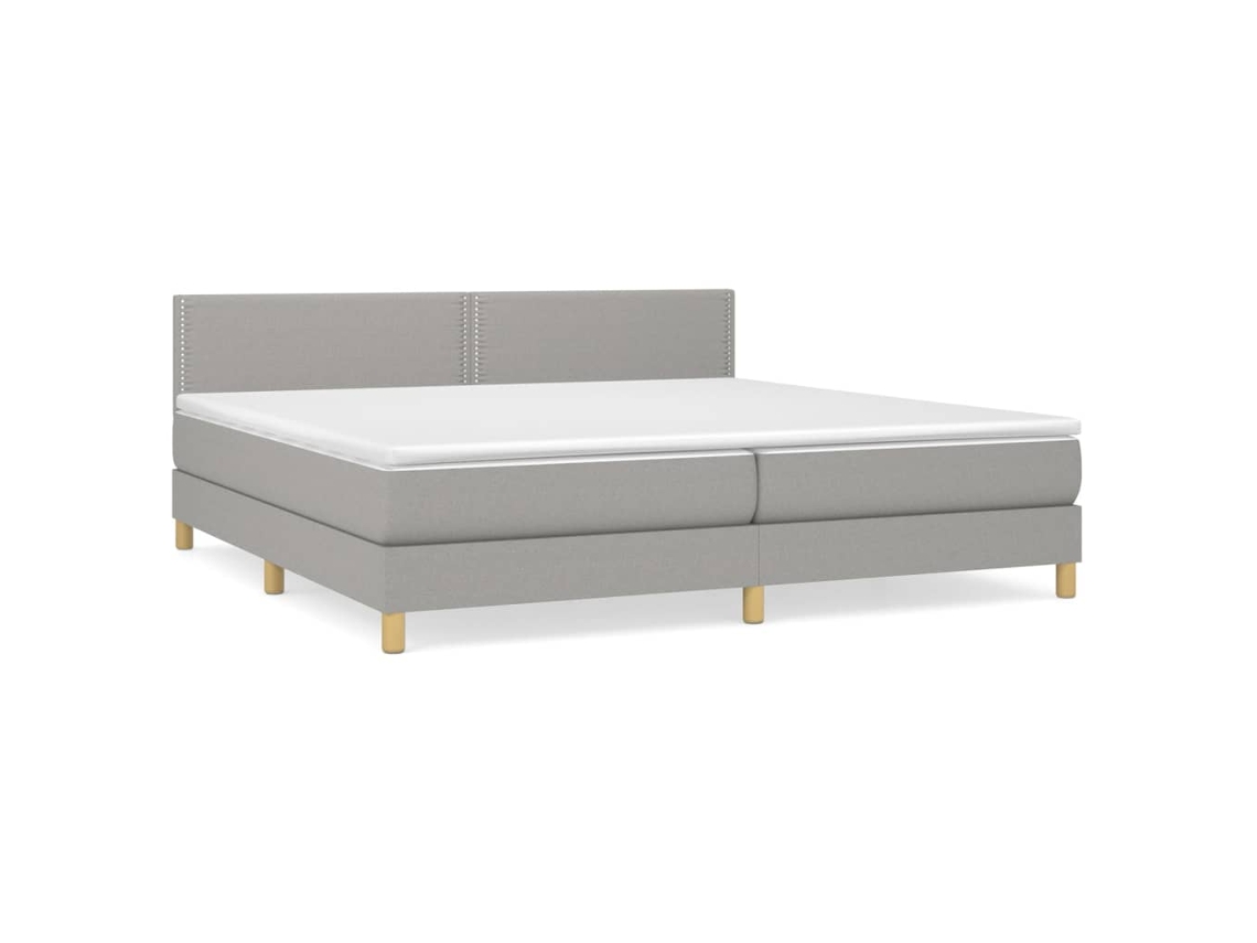 Cama com Molas/colchão 200x200 Cm Tecido Cinza claro MAISON EXCLUSIVE