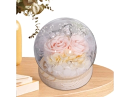 Flores Preservadas Sob Cúpula De Vidro - Decoração Romântica Para Mesa |