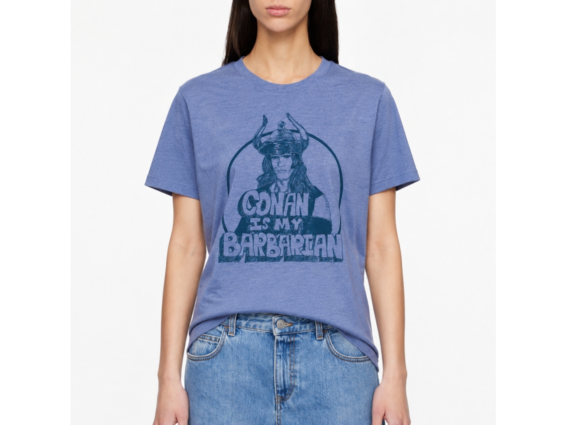 Rockinstone Conan My Barbarian Heather Light Blue Adult T-shirt Size:xxl