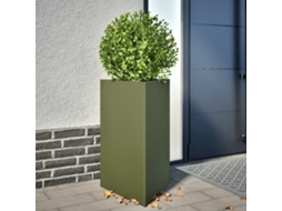 Vidaxl Vaso/floreira Triangular 2 Pcs 50x43x75 Cm Aço Verde-azeitona