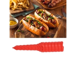 Broca de Pão de Cachorro-Quente HURRISE para Grelhar Broca de Pão de Cachorro-Quente Acessório de Ferramenta de Broca Culinária Vermelho