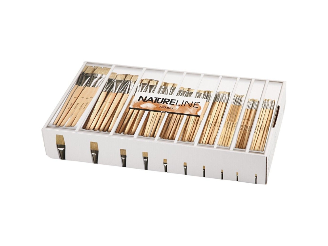 Conjunto De Pincéis De Madeira Da Creativ Company Pincéis Planos Para Tinta Espessa