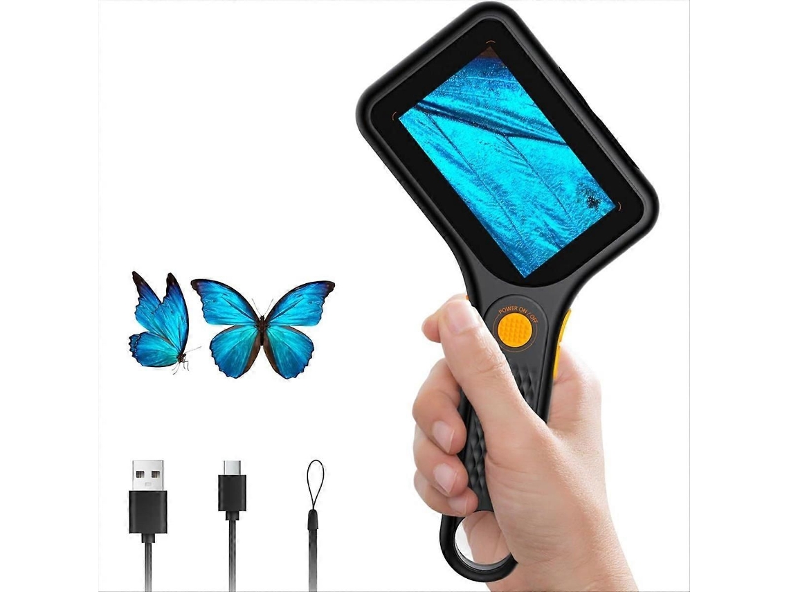 Microscópio Para Crianças E Adultos - Tela Ips De 3 Polegadas, Microscópio Digital, Lupa De Moedas Portátil Com Aumento De 500x, 3 Níveis