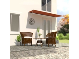 Vidaxl Toldo Retrátil 350x150 Cm Laranja E Castanho