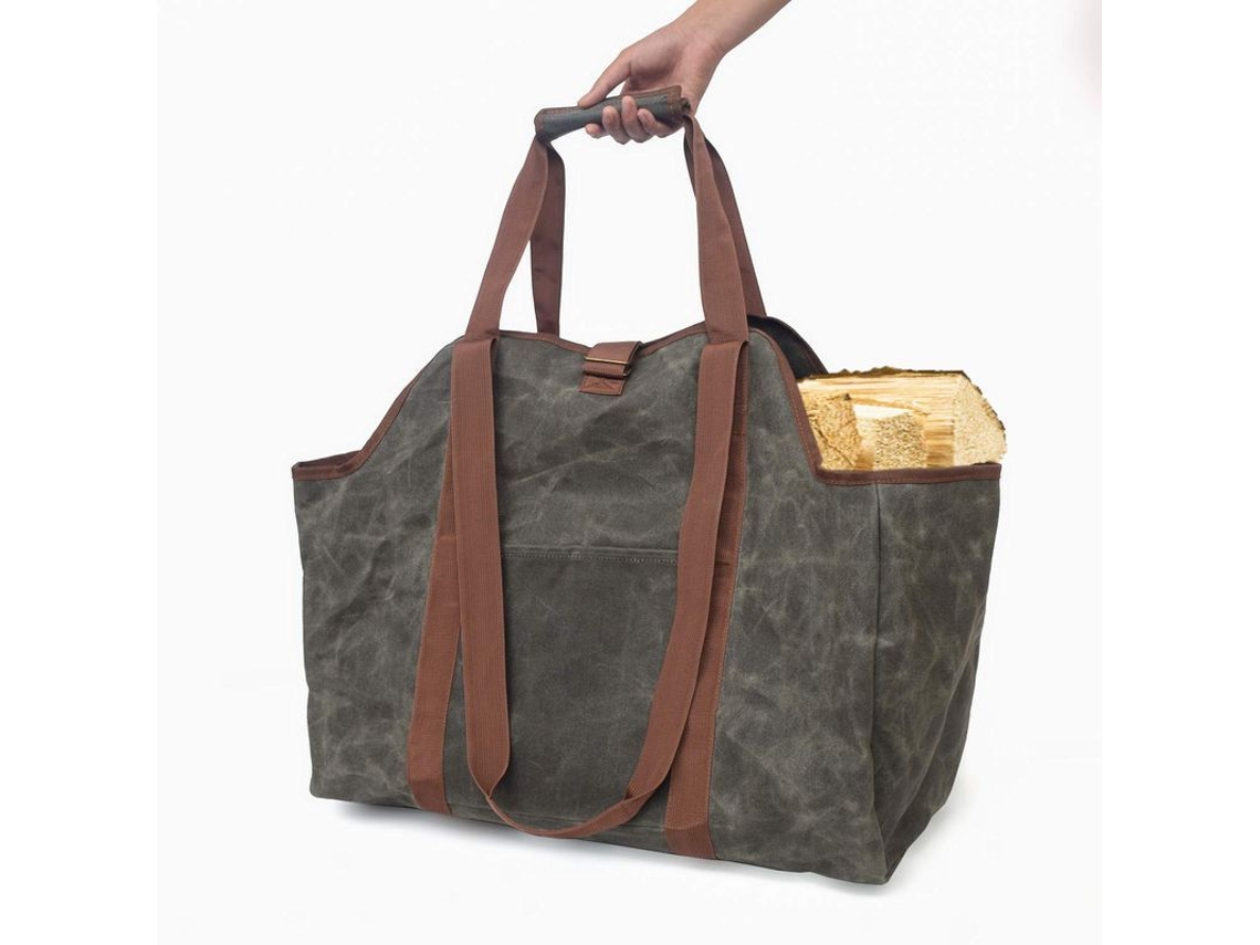2026 bolsa de Transporte de Leña de Lona Encerada, Portaleñas para Chimenea Interior Impermeable