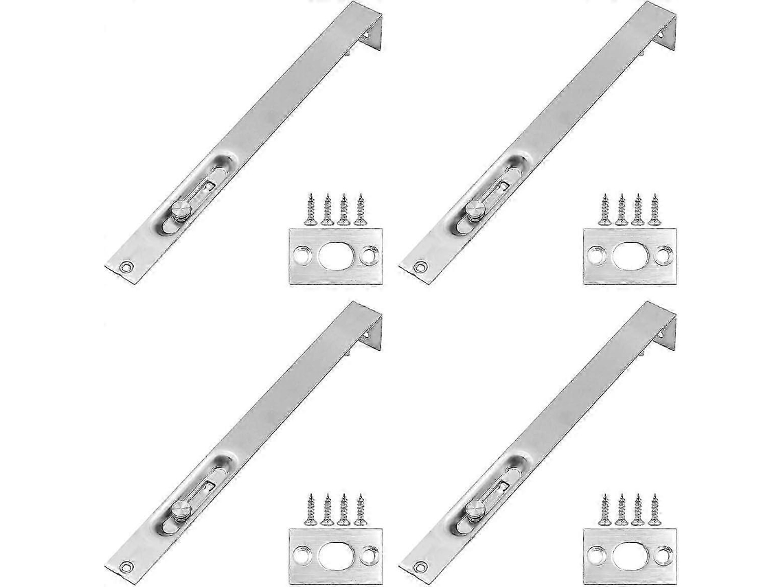 Conjunto De 4 Parafusos De Porta De Aço Inoxidável Embutidos Para Serviços Pesados, 25 Cm , Trava Deslizante Com Alavanc Aquaforge (10 Pol.)