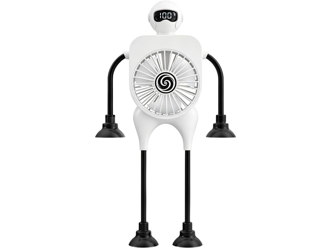 Ventilador De Mesa Portátil Com Luz, Ajustável Em 180 Graus, 3