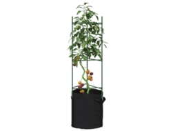 Vidaxl Suporte Para Tomateiros Com Saco 2 Pcs 116 Cm Aço E Pp