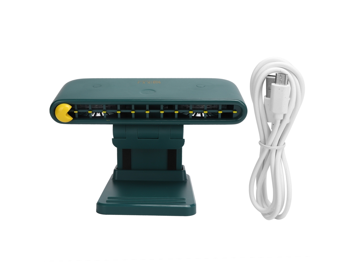 Ventilador de mesa pequeno 120° ângulo ajustável 3 velocidades USB recarregável com suporte celular S/MARCA