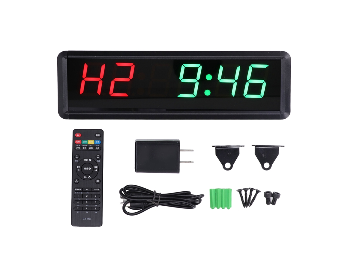 Relógio Timer de Ginásio com Controle Remoto Led 1.8in 100 240v Plug Us para Treino Workout